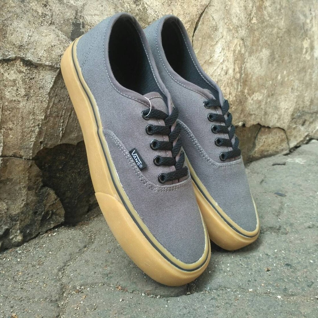 TERMURAH Sepatu Vans Authentic Grey Sole Gum