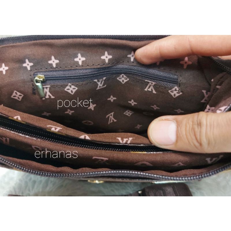 SELEMPANG LV 3RUANG LOGO BESAR CLUTCH LV GIANT