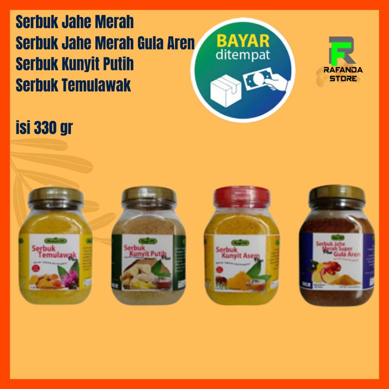 Serbuk Jahe Merah Instan 330 gram / Kunyit Putih / Temulawak  RD 330 gram