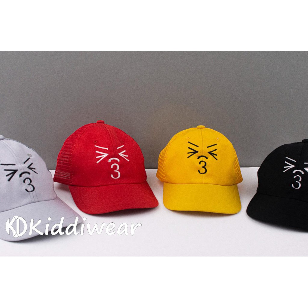 Kiddiwear TOPI FASHION ANAK UNISEX / TOPI CASUAL CAP HAT / TOPI BASEBALL JARING KUCING