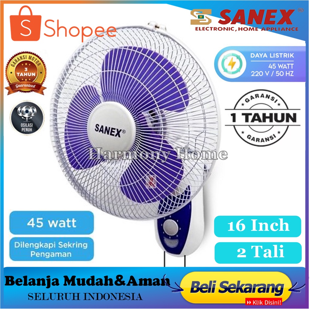 Kipas Angin Sanex WF 16&quot; 16 inch kipas angin dinding / kipas angin tembok / kipas angin tempel tembok / kipas angin tembok / kipas angin dinding murah promo