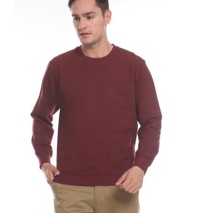 Trend bagus MANZONE Sweater Pria Slim Fit DIOR - Maroon [KODE72]
