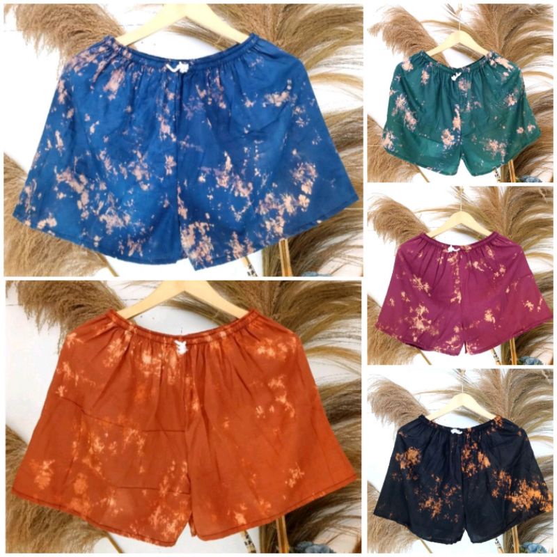 HOTPANTS TIE DYE PENDEK DEWASA/REMAJA CELANA TIDUR