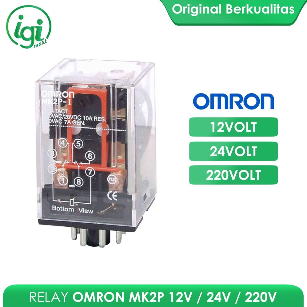 Relay Mk2P Omron 12V / Relay Mk2Pn Omr 24 Volt / Relay Om 220V Mk2P-I 8 Kaki / Relai
