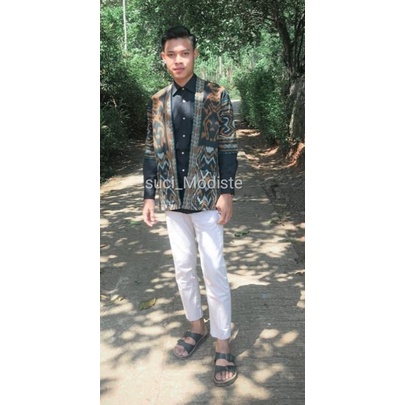 kimono tenun - kimono cowok - kimono tenun etnik - kimono pria - kimono etnik -kimono wanita - outer