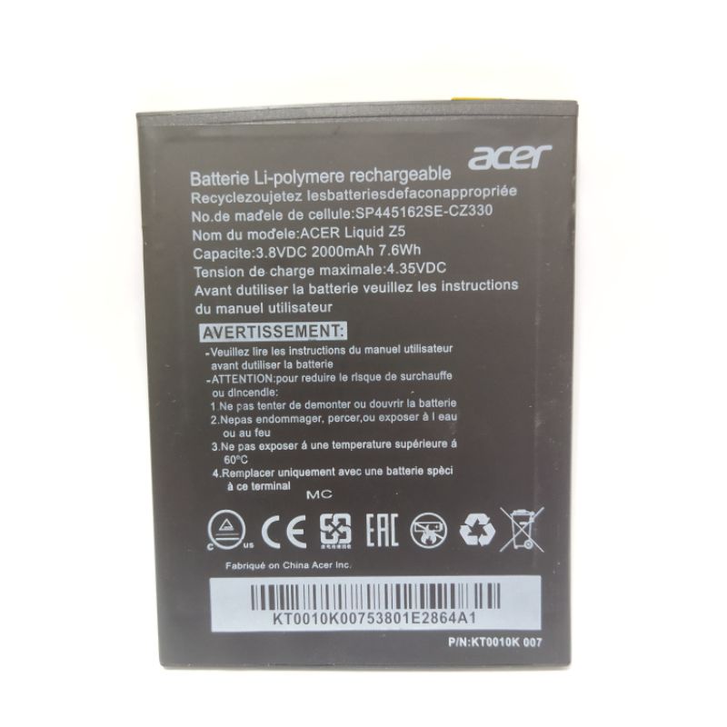 Baterai batre ACER Z5