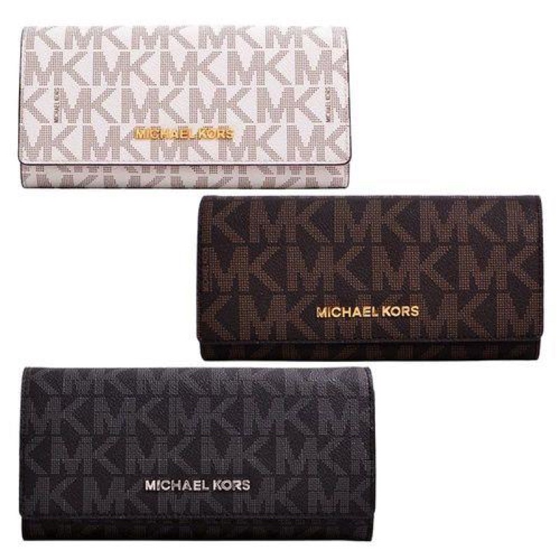 MK Jet Set Travel Carryall Leather Long Wallet