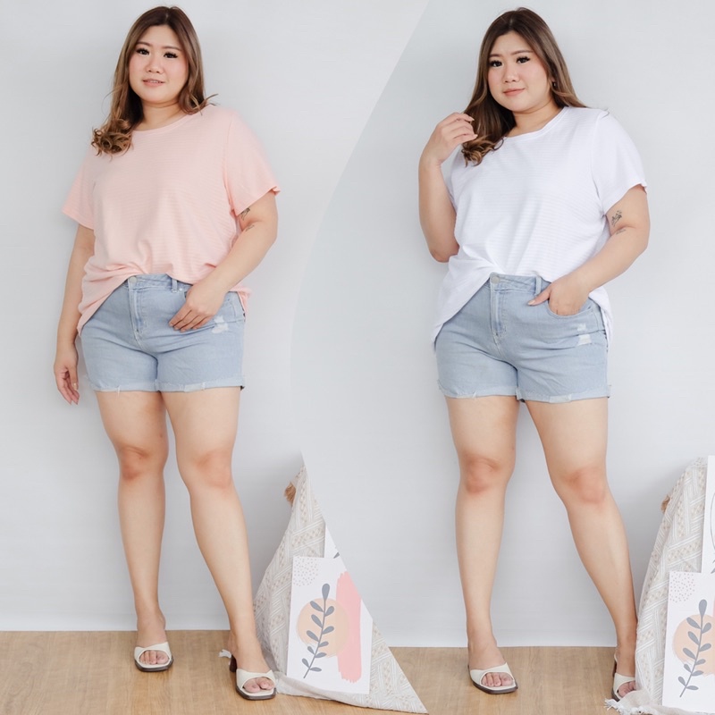 Short Pants Ripped BigSize High Waist 0609