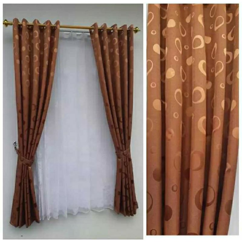 Gorden Polkadot Smokering / Gorden Jendela / Gorden Pintu 10 Lubang Smokering