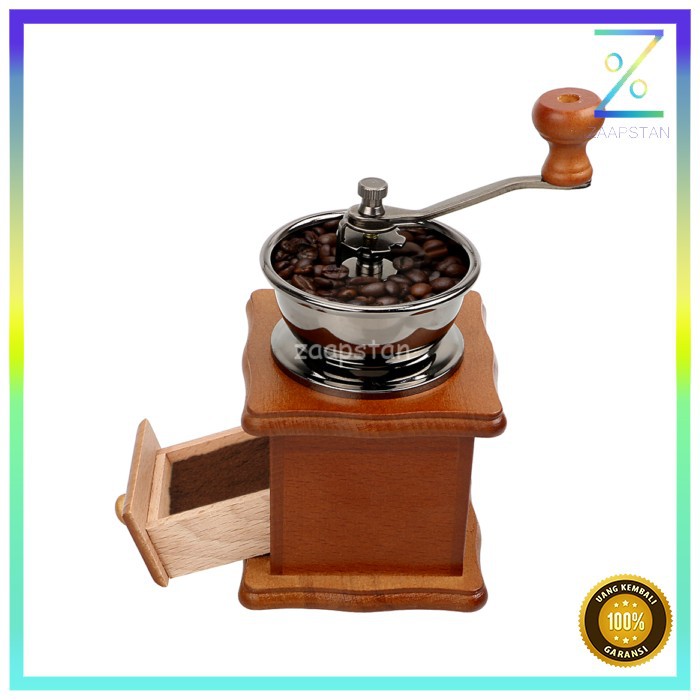 Mrosaa Alat Penggiling Kopi Manual Coffee Grinder - 16290 - Brown