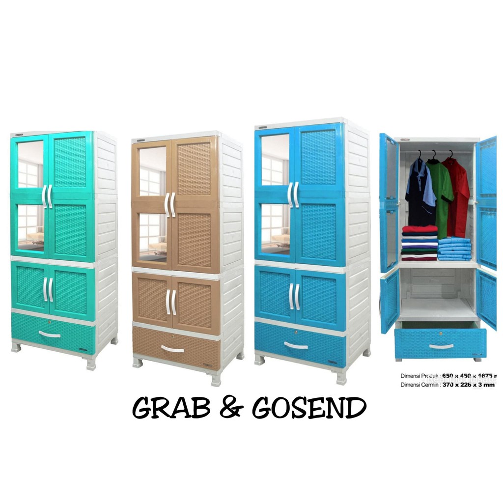 lemari plastik gantung kaca napolly