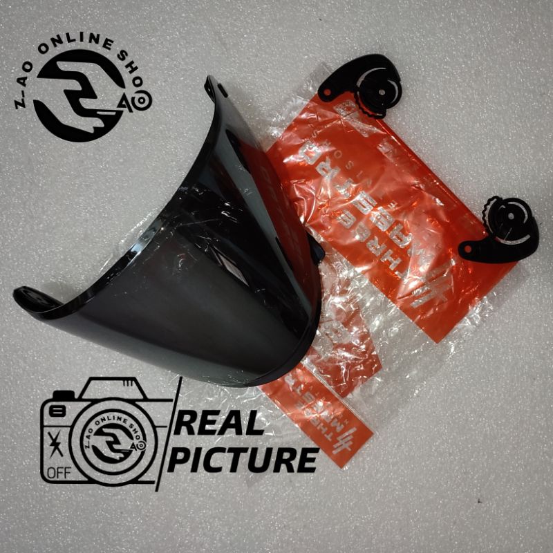 Kaca NHK R6  FLAT | Datar visor bisa dipasang anti fog dan Tear Off Original Three Maestro Kuat hemat murah kualitas eksport anti pecah putih smoke iridium TM1