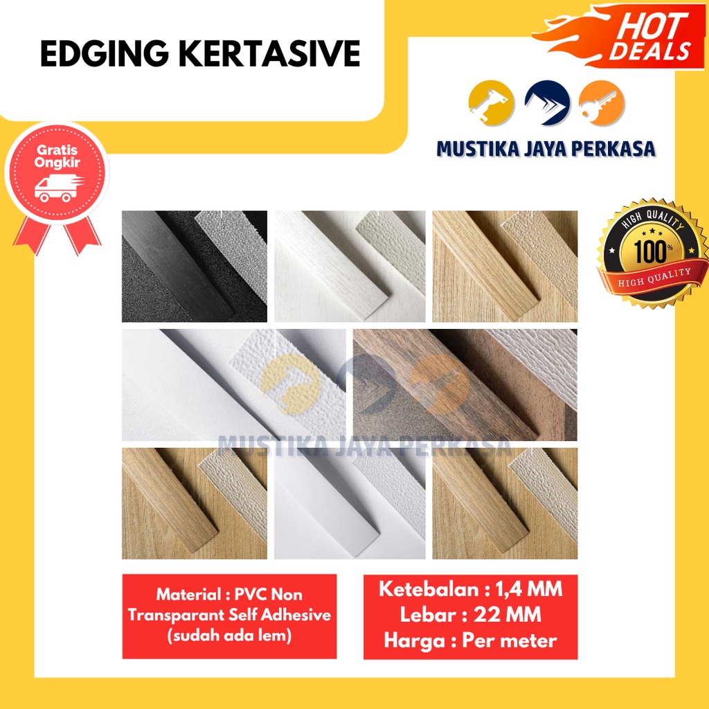 Edging Kertasive PVC Interior Edging HPL List Meja Laci Sticker Adhesive