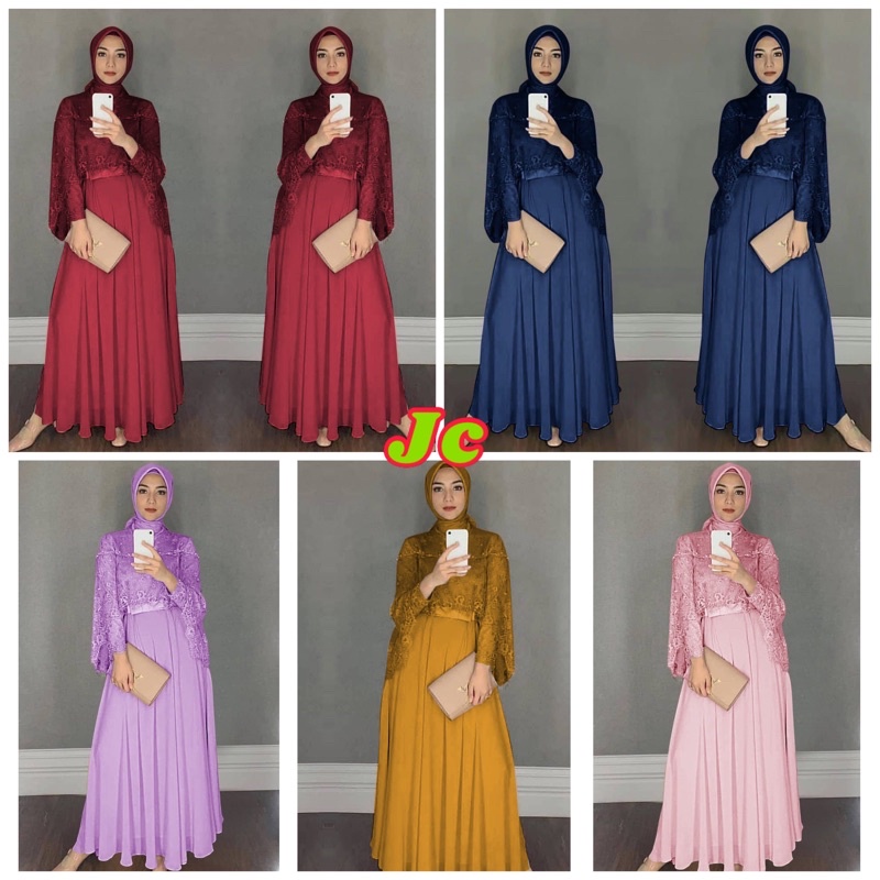 JCZ- maxi chikita / Gamis wanita Lebaran terbaru / Maxi brukat Cape wanita kekinian