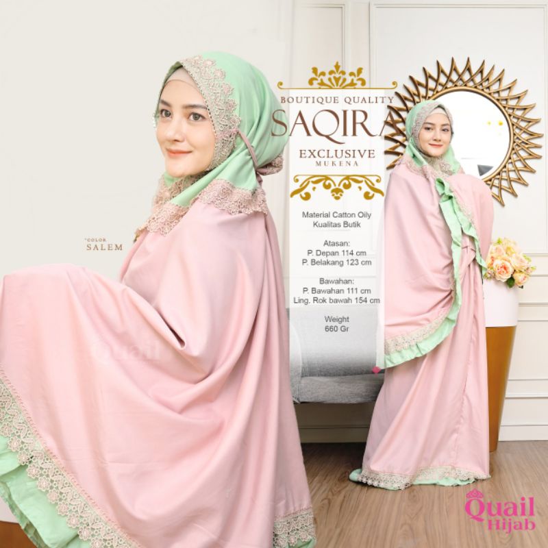 SAQIRA MUKENA ORIGINAL QUAIL HIJAB | MUKENA QUAIL | MUKENA BUTIK | MUKENA RENDA
