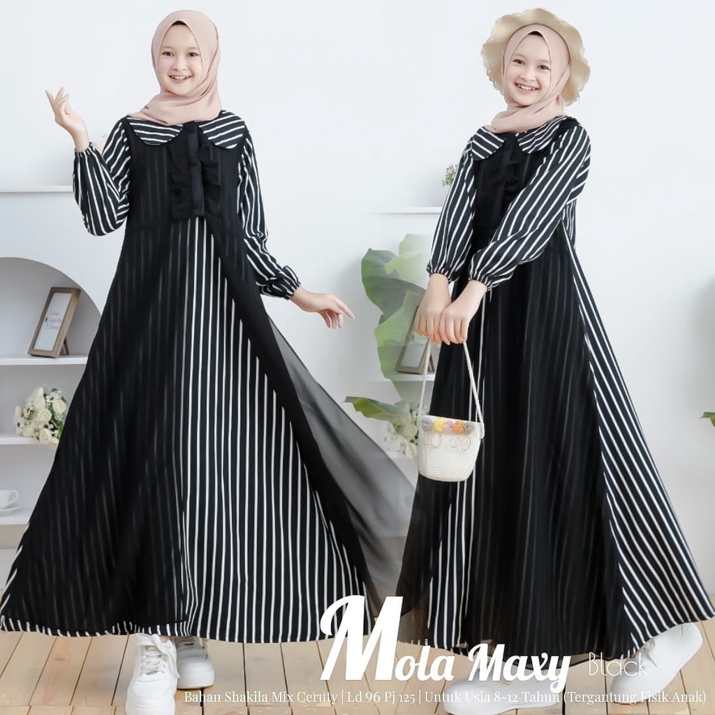 Mola Maxy Gamis Anak Remaja Tanggung Premium Bahan Shakilla IMPORT