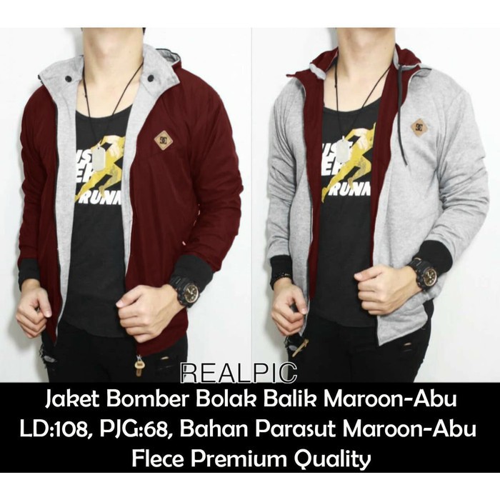 Jaket Bomber Hoodie Pria BOBO MARN Grosir Baju Cowok Kantor Kerj