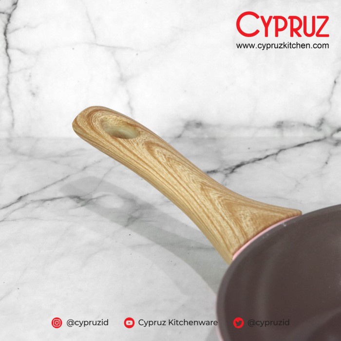 Wajan Penggorengan Anti Lengket Cypruz Pink Ceramic Fry Pan
