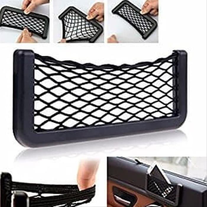 CAR ORGANIZER HOLDER JARING NET POCKET KANTONG JARING MOBIL KANTONG JARING MOBIL / CAR STORAGE NET ORGANIZER - BESAR 19 X 8 CM