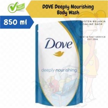 DOVE Deeply Nourishing Body Wash Refill 400 825 850 ml 400ml 825ml 850ml Sabun Mandi Cair Deep Nourish Biru Tua Bodywash