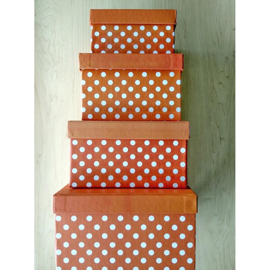 

Gift Box Kotak Polkadot Orange (Large)