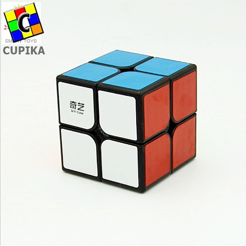 Rubik 2x2 Qiyi Qidi Black magic cube speed mainan anak