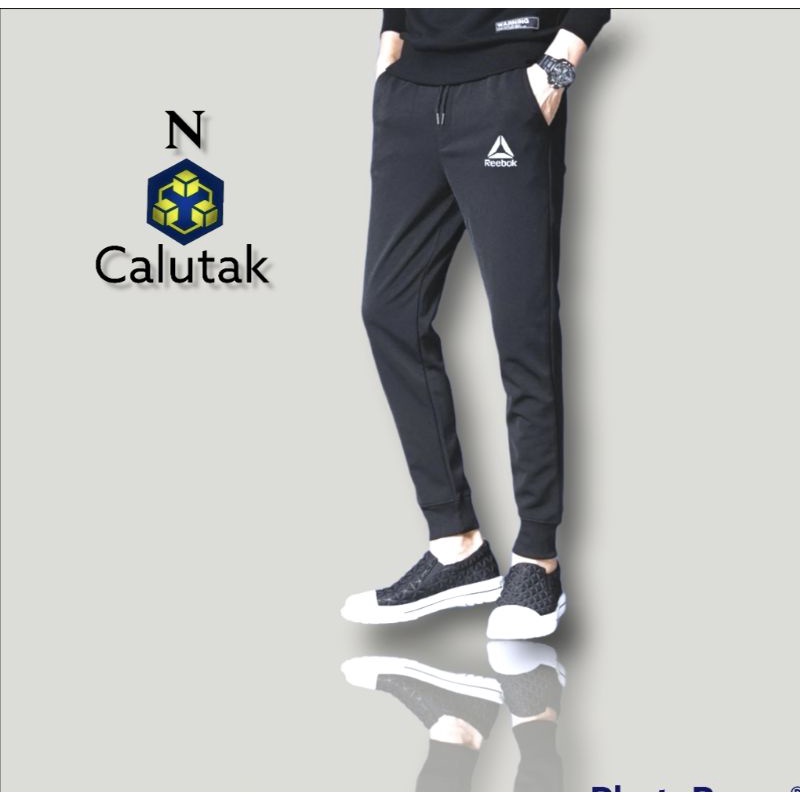 TRAINING PANJANG M L XL XXL HITAM SWEATPANTS BAHAN BABY TERRY LEMBUT