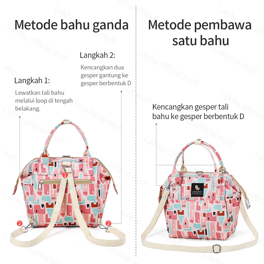 Lakhu tas air tas cooler tas botol susu bayi diaper cooler bag tas bayi multifungsi tahan air