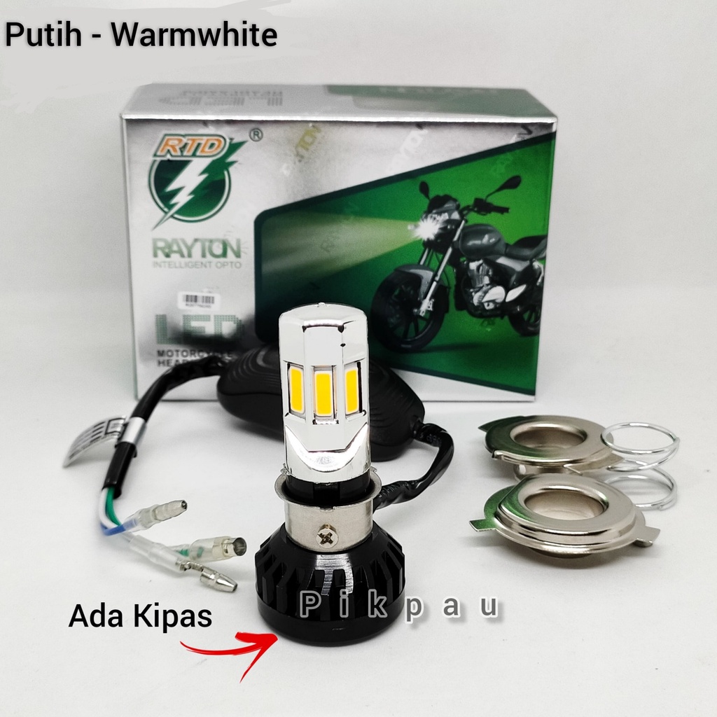 Lampu Utama Original LED 6 Sisi RTD Rayton Grade A H4 H6 HS1 AC DC + Kipas Headlamp High Quality