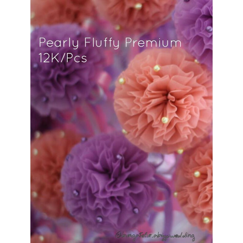 Bunga Telur Pearly Fluffy/Pom Pom Mutiara