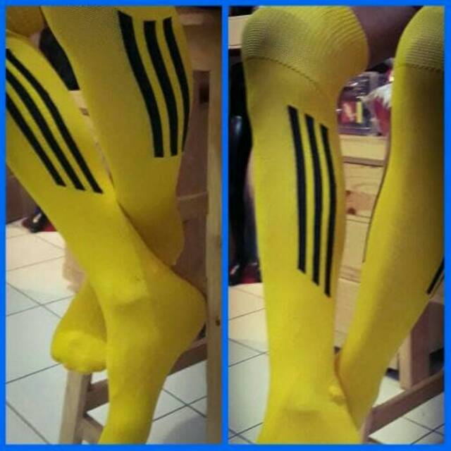 Kaos Kaki Futsal Dewasa Kuning Strip Hitam