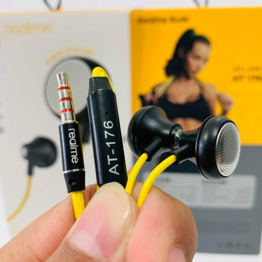 HEADSET HANDSFREE REALME AT-176 METAL IN-EAR STEREO EARPHONE AT176