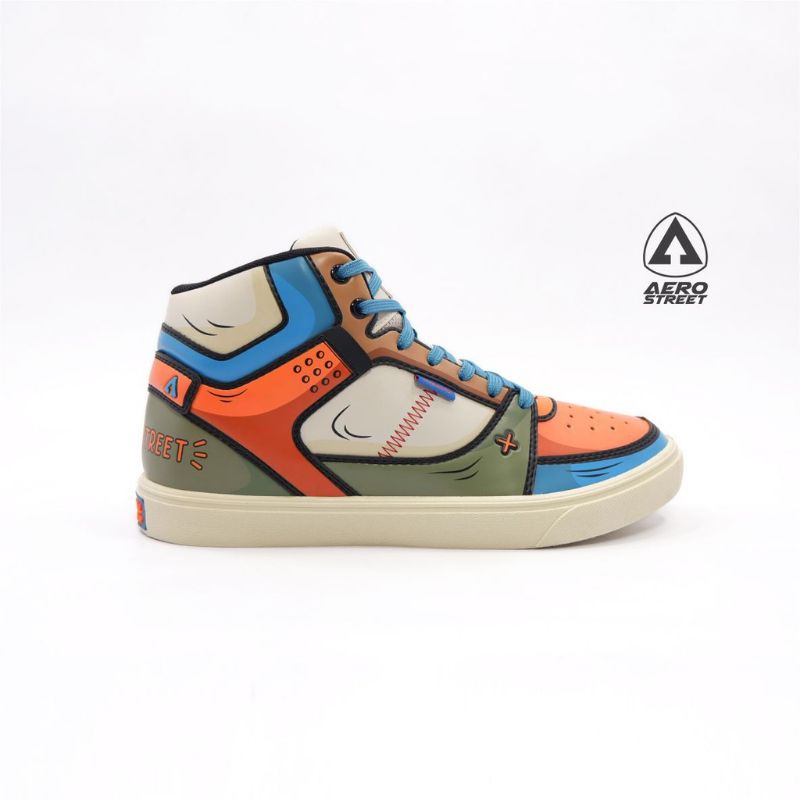 Sepatu AEROSTREET 2D REBORN BIRU ORANYE OREN ORANGE size 36 37 38 39 40 41 42 43 44 45