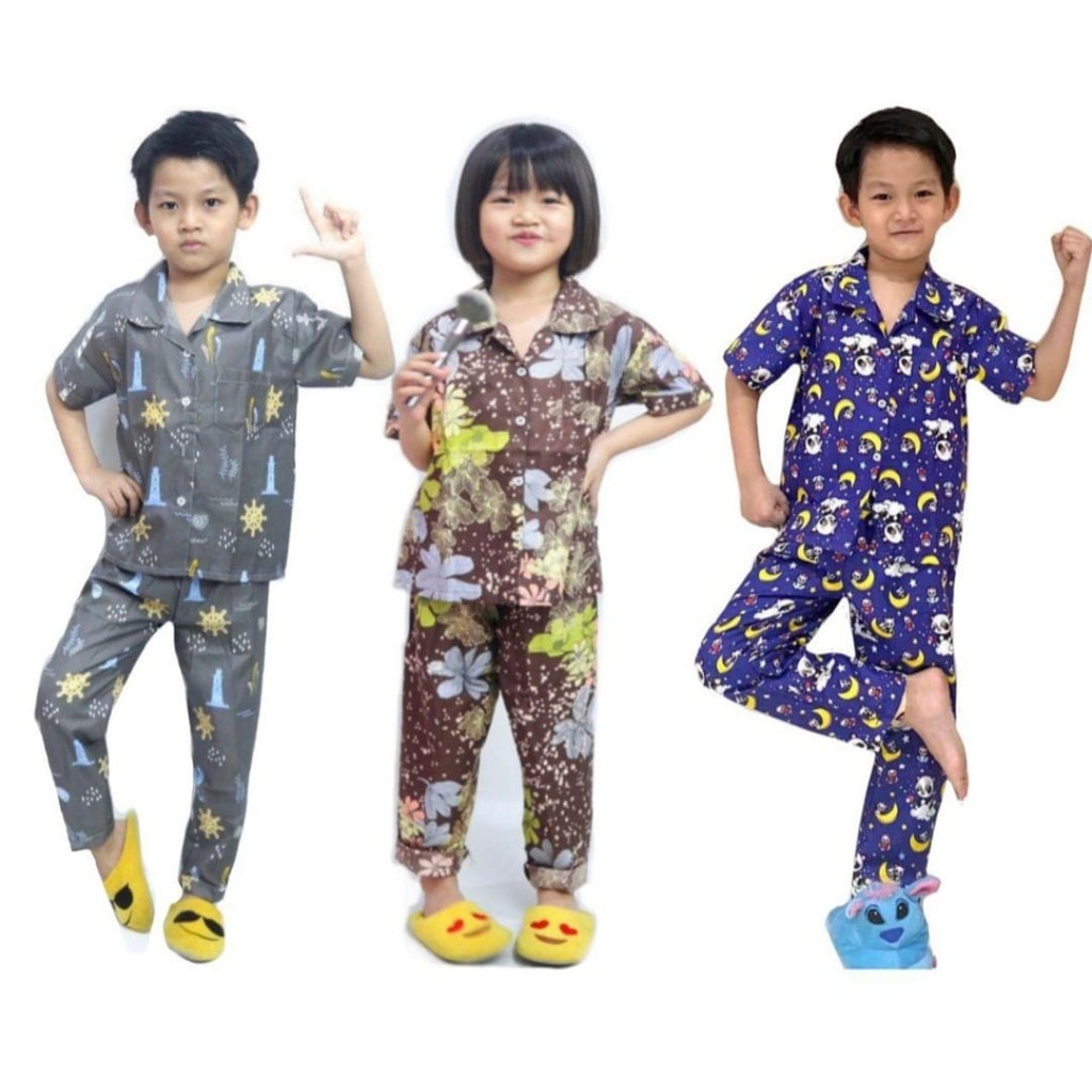 PIYAMA ANAK / PAKAIAN TIDUR / PAJAMAS / SETELAN ANAK SIZE 8 / 10 / 12 (6-12 thn)