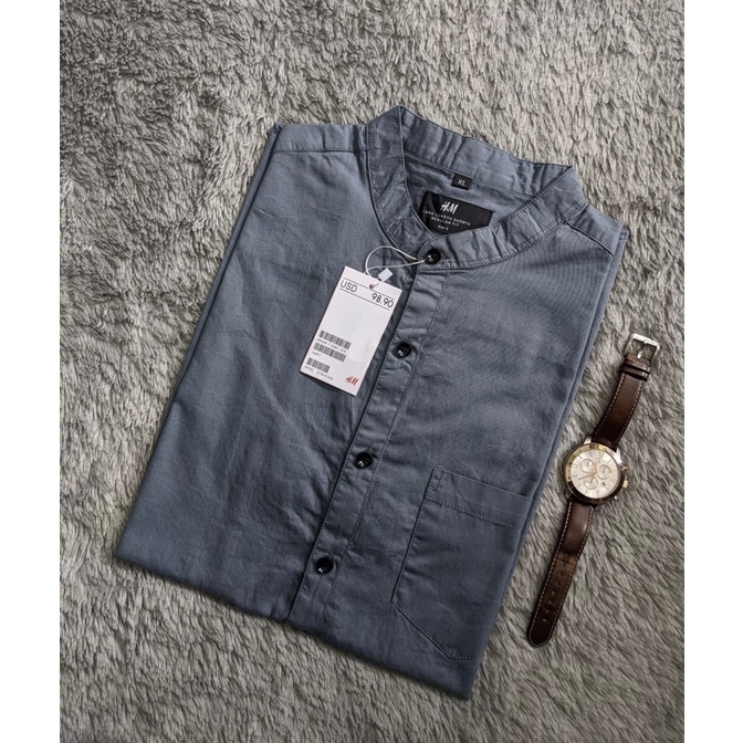 Kemeja Pendek Shanghai Slimfit H&amp;M Soft twill Katun