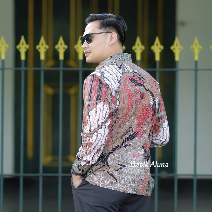 Kemeja Batik Pria Lengan Panjang Katun Furing Produksi Batik Aluna PCW 011