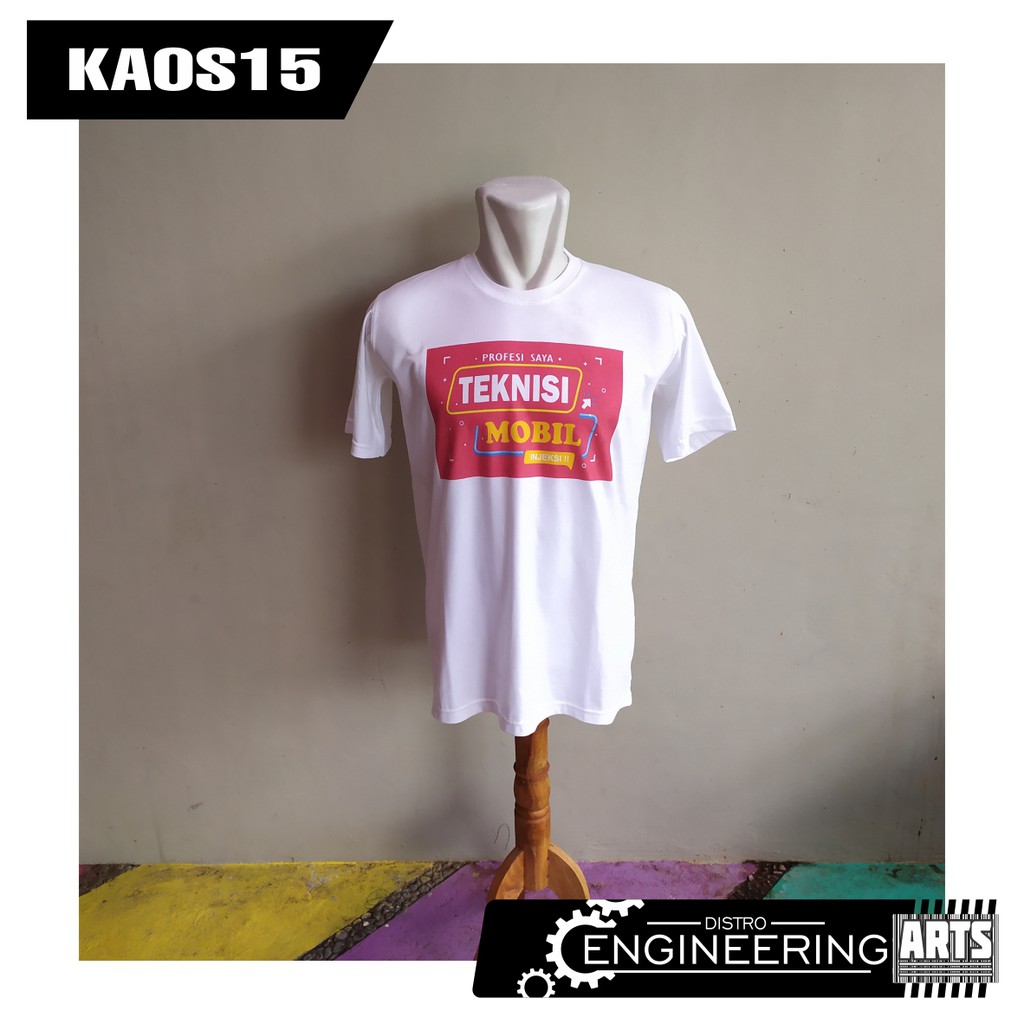 Kaos Distro Engineering Teknisi Mobil Keren Warna Putih - KAOS15