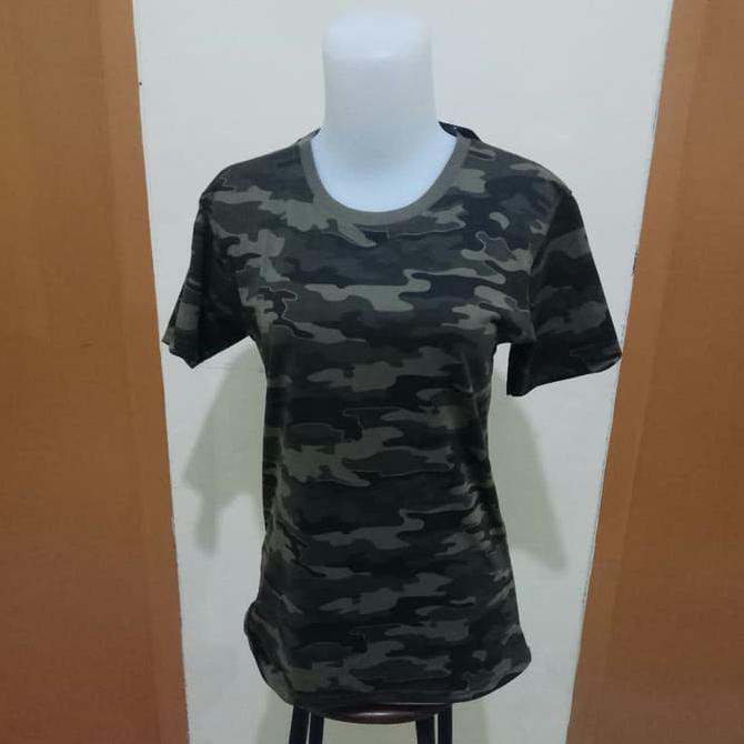 KAOS WANITA  KAOS LORENG KATUN - KAOS ARMY WANITA - BAHAN KATUN - KAOS ARMY POLOS {PRODUK TERBARU}