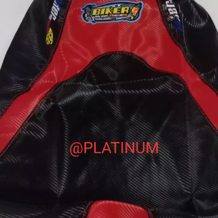 Kulit / Custom / Sarung jok motor X ride bahan KARBON ORIGINAL Hitam - Merah
