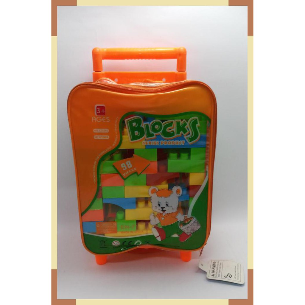Lego Block Tas Trolley 98pcs - Mainan edukasi Block Lego