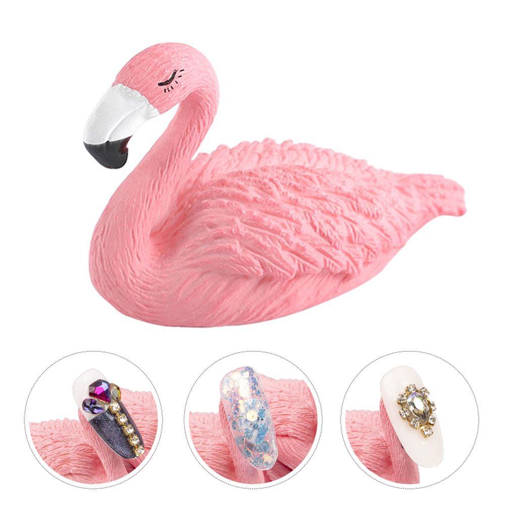 Mxbeauty Pemegang Ujung Kuku Palsu Pink Flamingo Putih Swan Salon DIY Manicure Tools Ornamen Nail Art Training Nail Display Stand