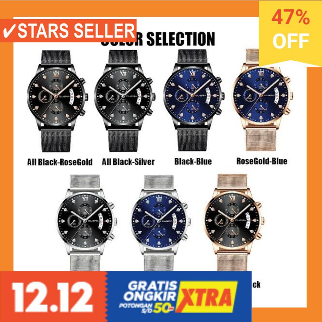 JAM TANGAN GROSIR MURAH LELAKI ANTI KARAT AIR LAKI / 950 Cuena Jam Tangan Quartz Pria Jam Fashion