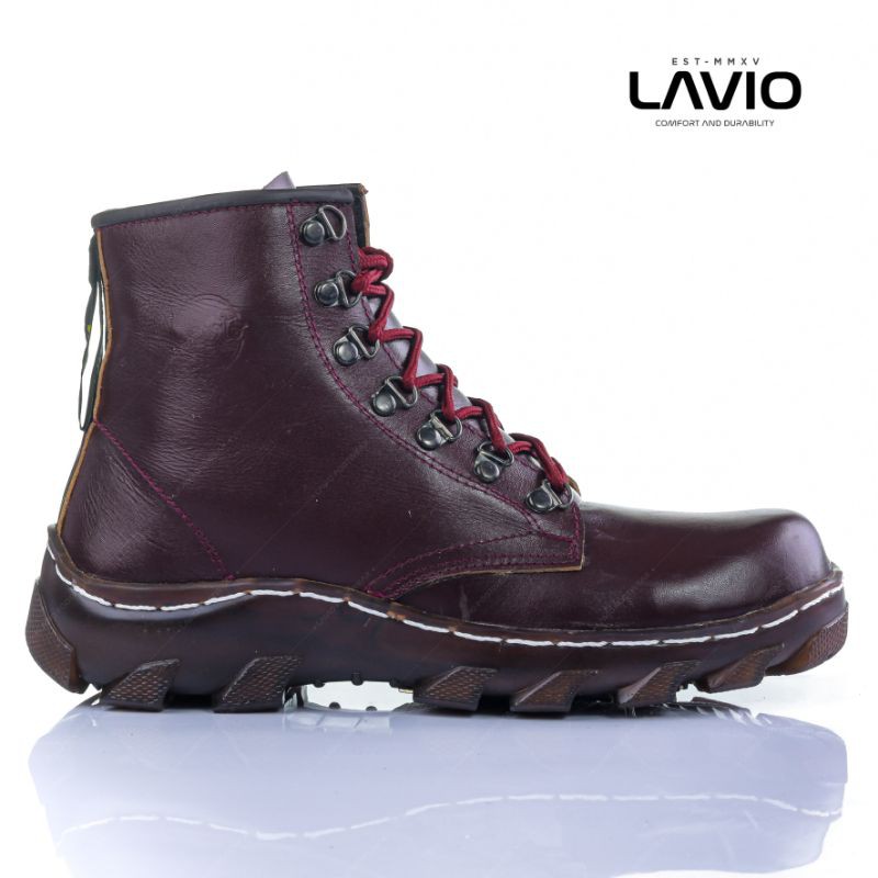 Lavio Holden Sepatu Safety Boots Touring Pria Sol Lentur Anti Licin