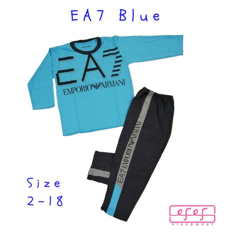 Baju tidur kaos anak laki-laki EA7 BLUE