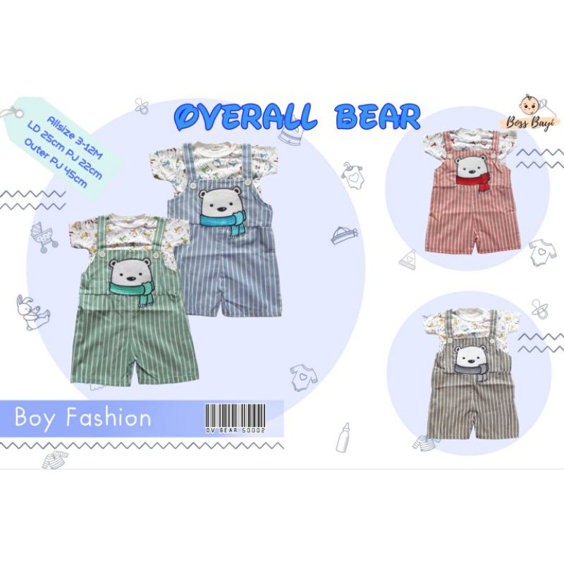 Overall Romper Jumpsuit Bayi Bear Lucu