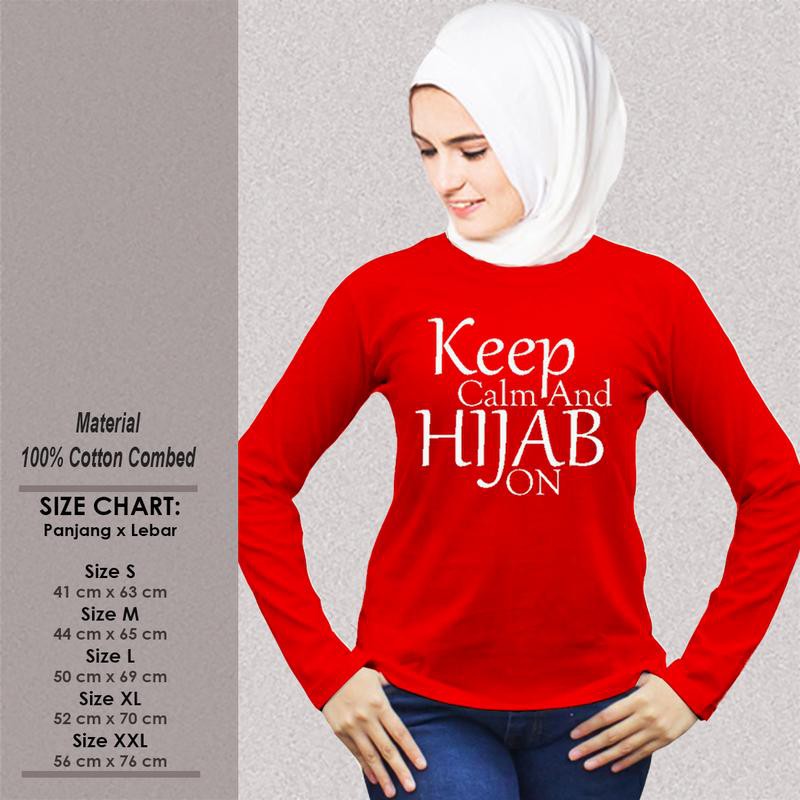 Download Baju Kaos Muslim Wanita Lengan Panjang Sp Wlmsak372 Keep Calm And Hijab On Fashion Terkini Shopee Indonesia PSD Mockup Templates