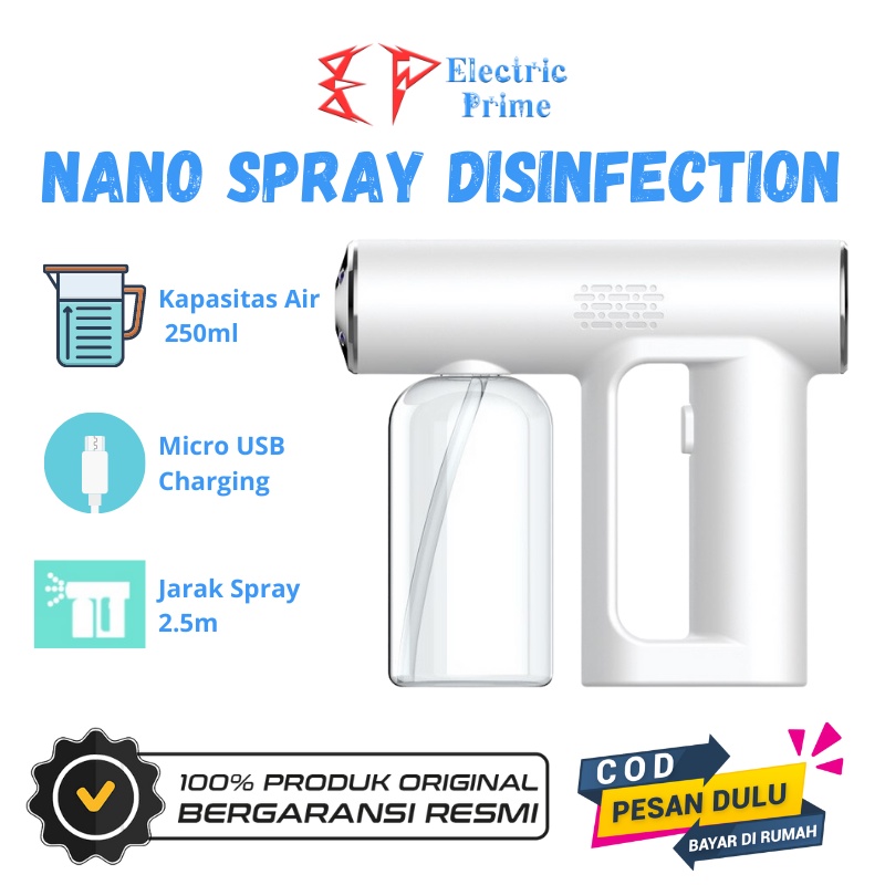 Nano Spray Gun XD05 Disinfektan 250ml Blue Light Steam Fogging Portable Semprotan UV Sterilizer