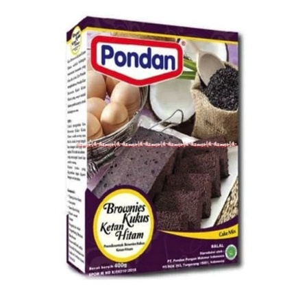 Pondan Brownies Kukus Ketan Hitam 400gr Tepung Instan Membuat Bronis Premiks Brownies Cake Mix Premix Powder