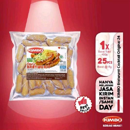 

Kimbo Beef Cocktail Bratwurst / Sosis Sapi Cocktail 450gr Frozen Food