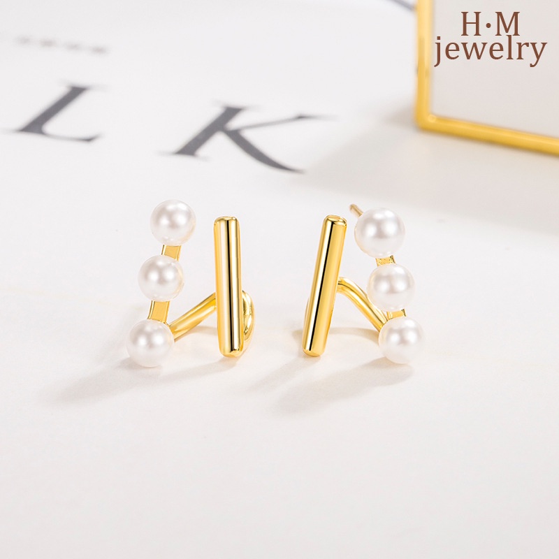 Anting Tusuk Gantung Desain Geometri Hias Mutiara Gaya Simple Compact Untuk Wanita 2022